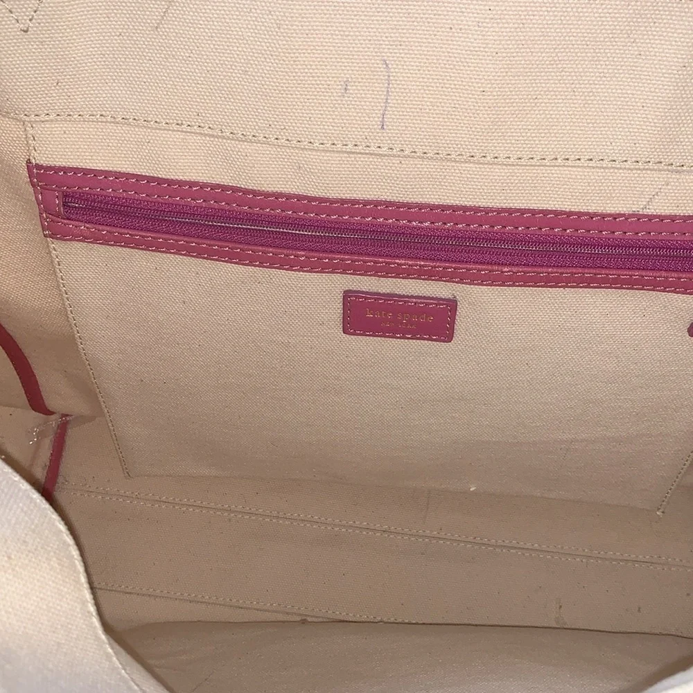 Gently Loved Canvas Leather Handles Tote Bag by Kate Spade